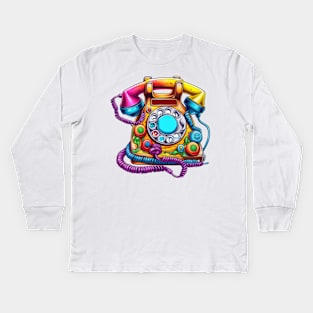 Retro 90s Landline Kids Long Sleeve T-Shirt